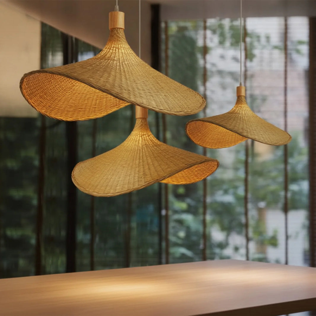 Lampe Suspendue Rotin & Bambou Artisanale