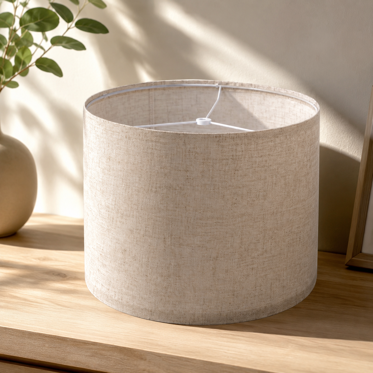 Abat-Jour Tambour Lin Naturel Doux