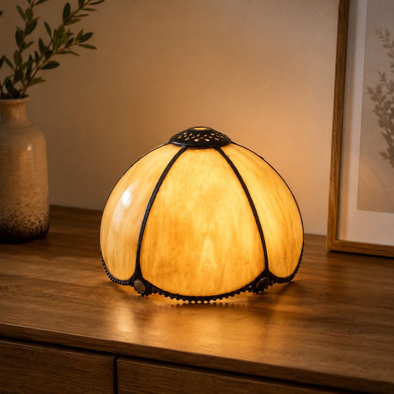 Abat-jour Style Tiffany 20cm Bleu ou Jaune