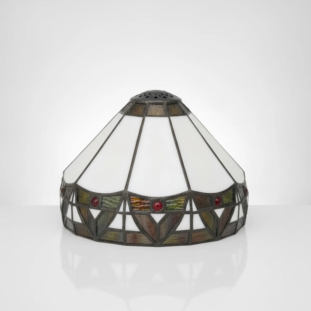 Abat-jour Feuille d'Érable en Verre Teinté Blanc
