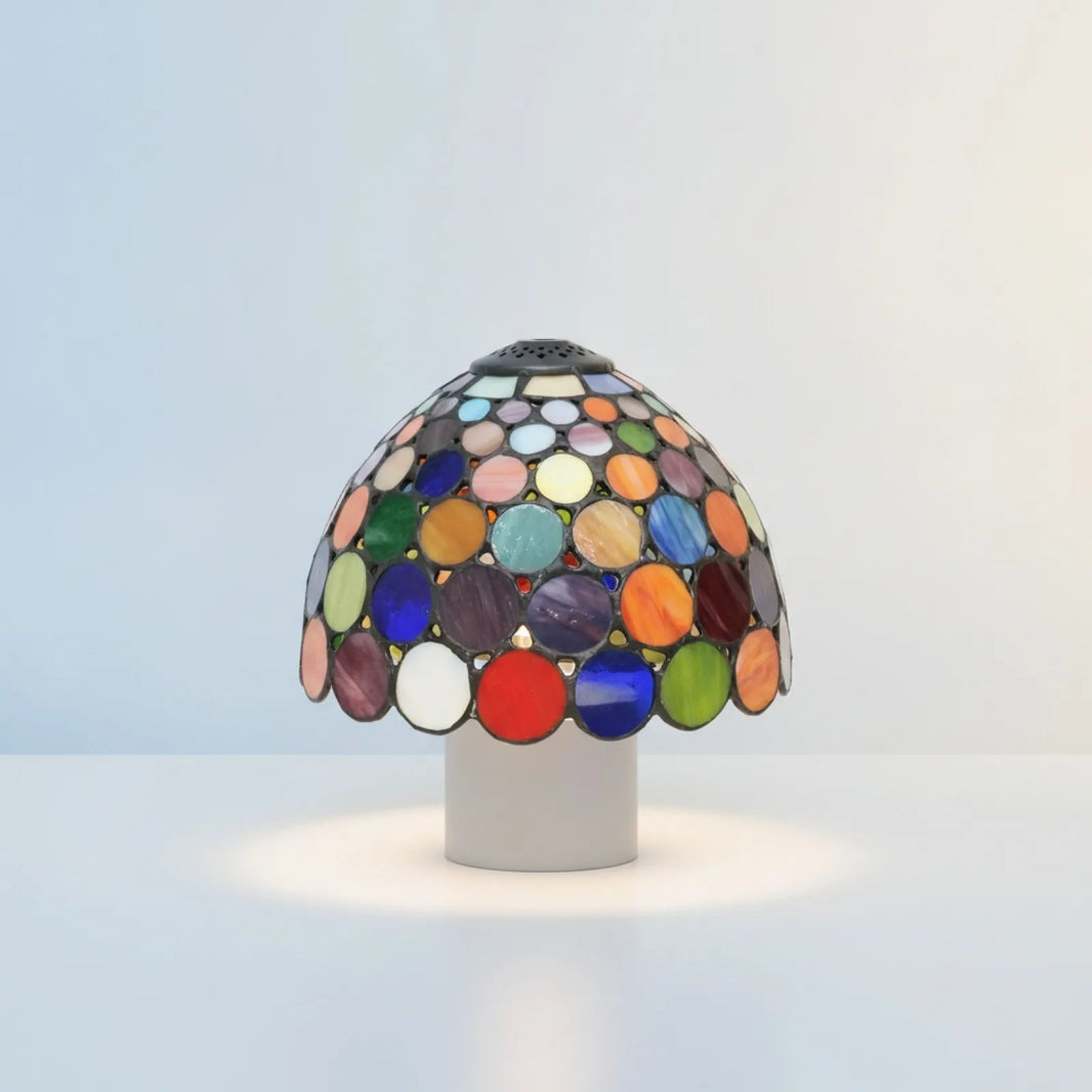 Abat-jour Verre Feuille d'Érable 8" Multicolore