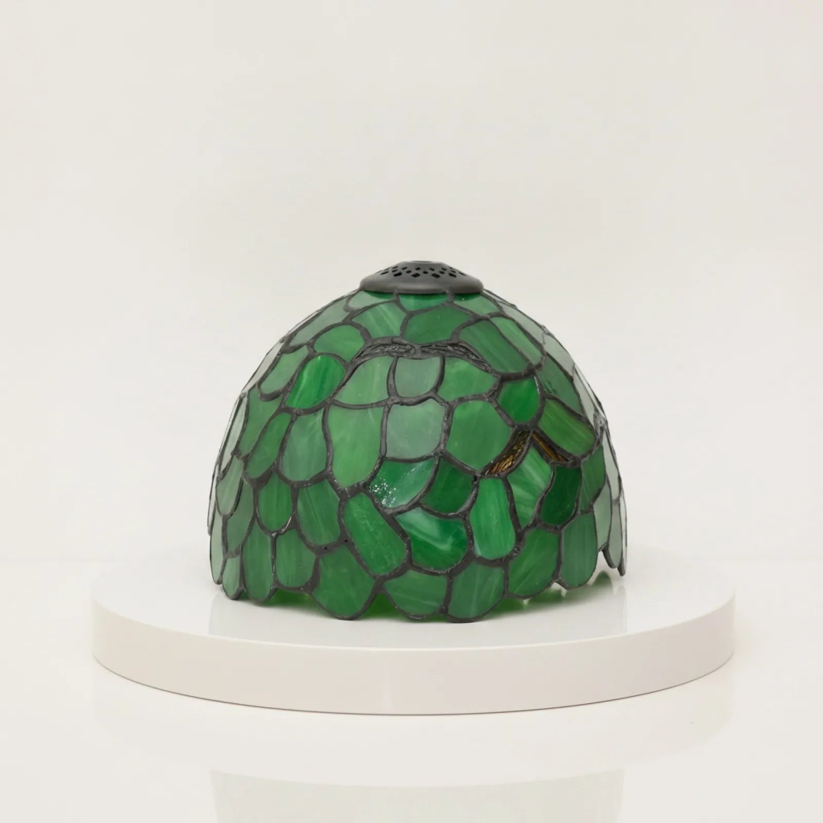 Abat-jour Feuille d'Érable Verre Teinté Vert 8"