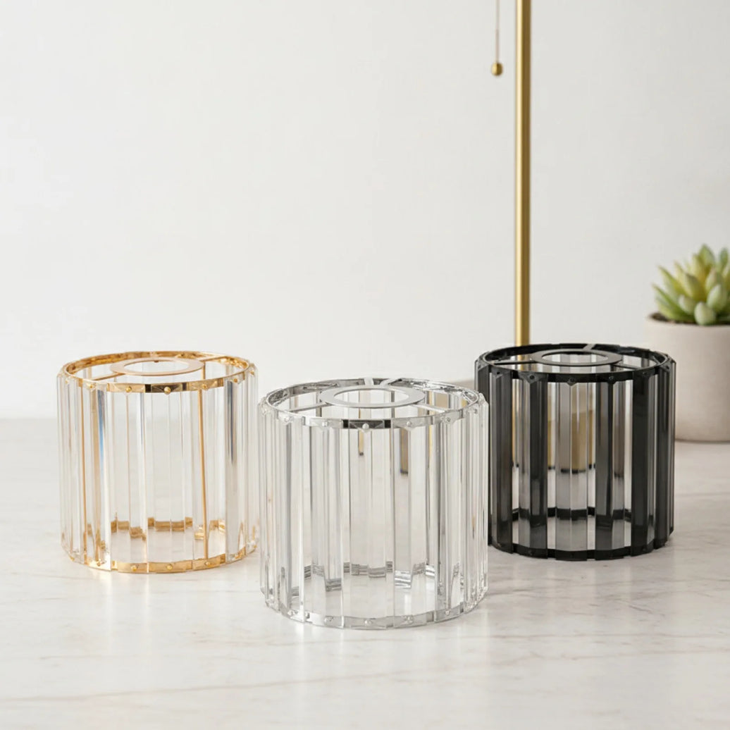 Abat-jour Cristal Facetté Cylindrique Moderne