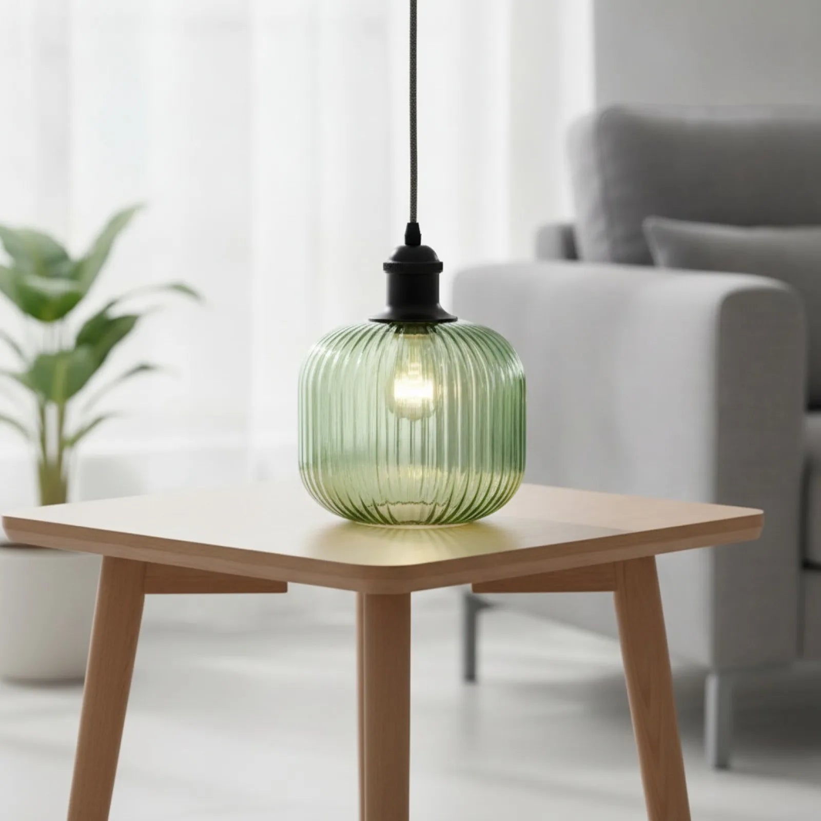 Abat-jour Globe Verre Vert