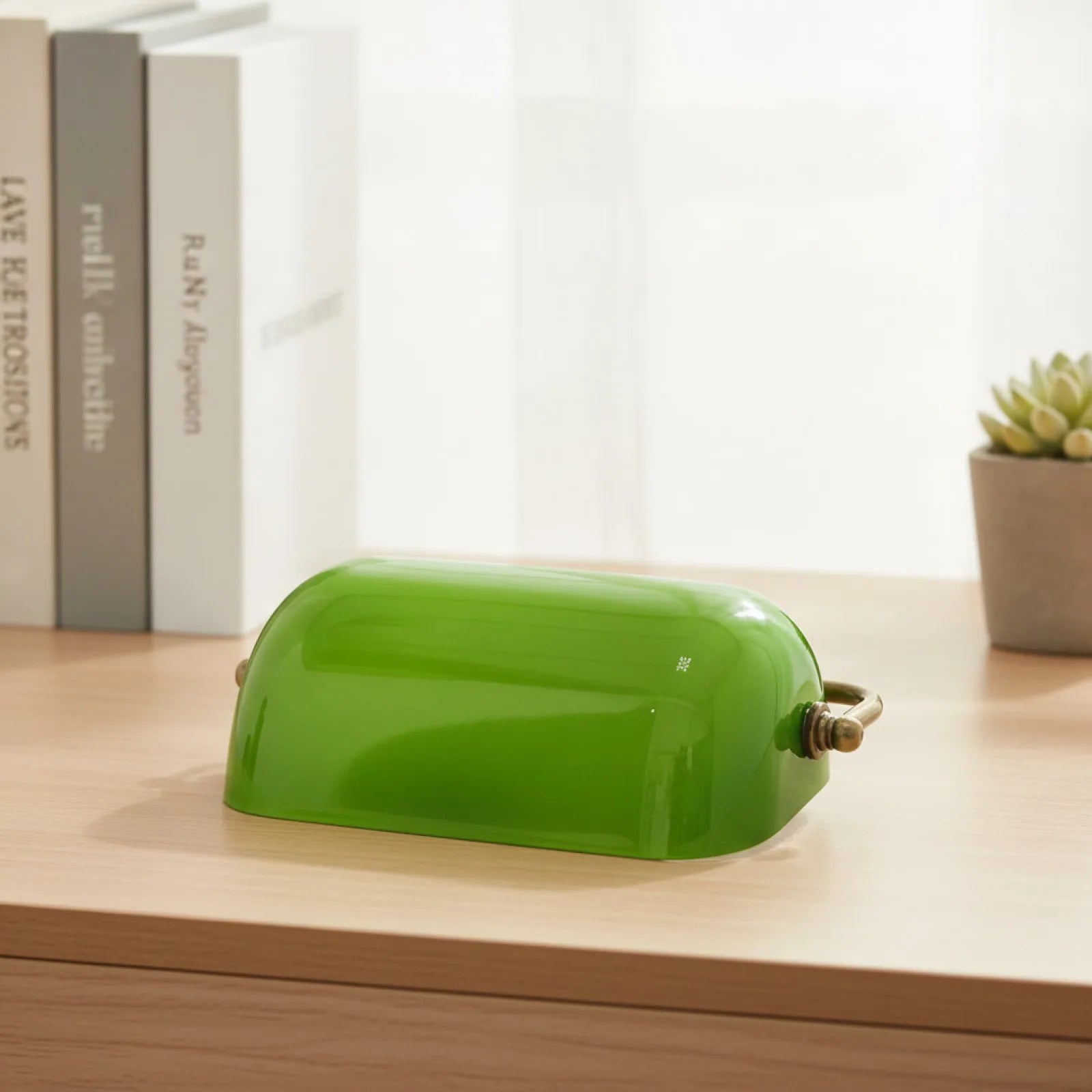 Abat-jour Rétro Vert Verre Ambiance Antique