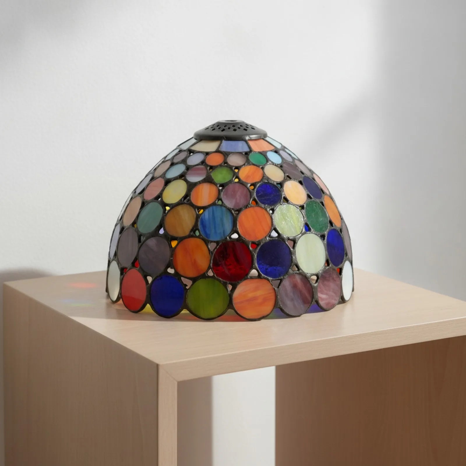 Abat-jour Verre Feuille d'Érable 8" Multicolore