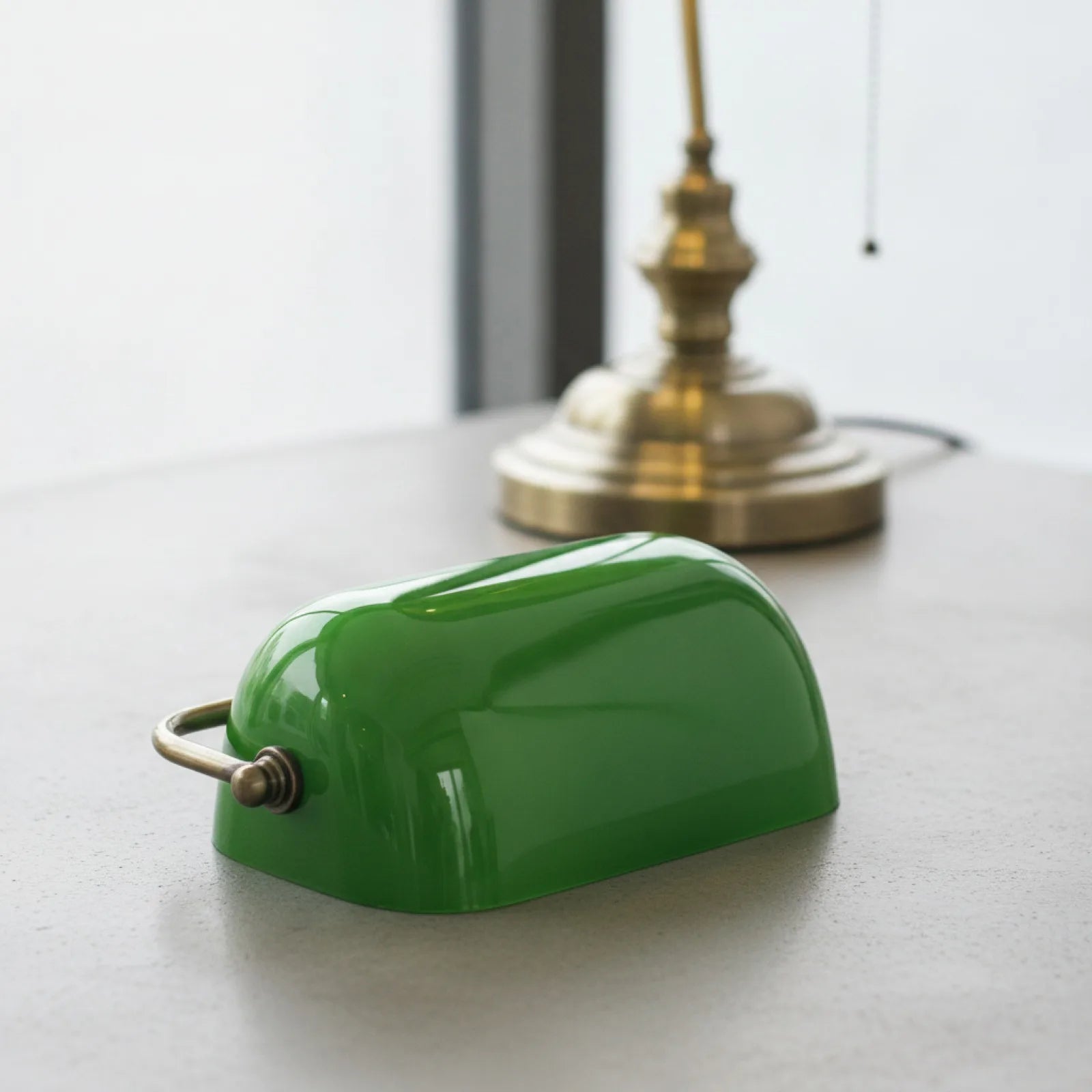 Abat-jour Rétro Vert Verre Ambiance Antique