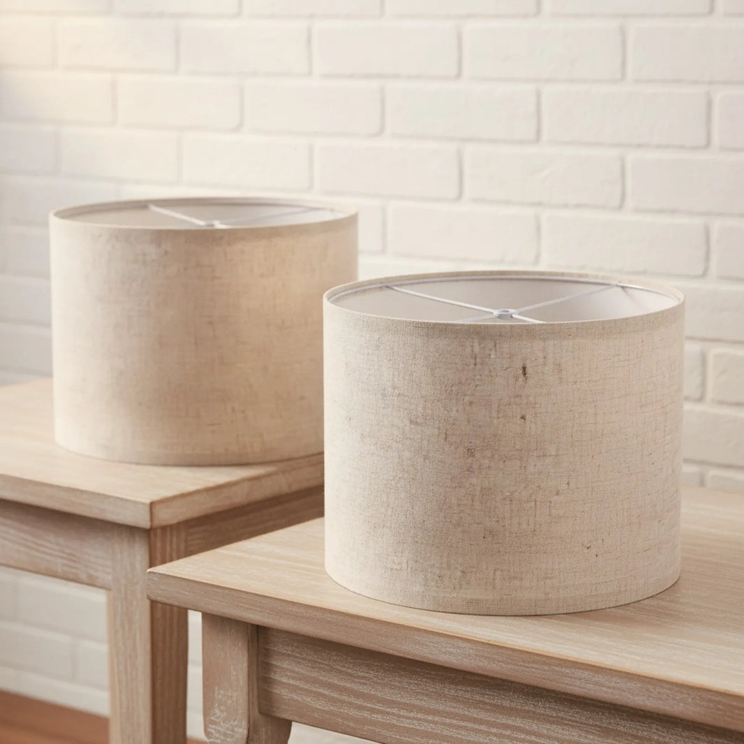 Abat-Jour Tambour Lin Naturel Doux
