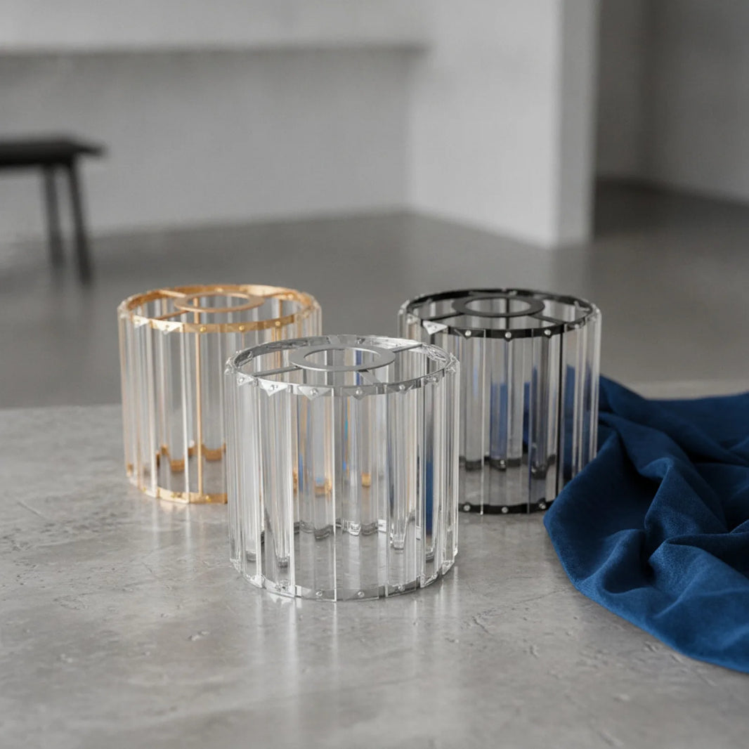 Abat-jour Cristal Facetté Cylindrique Moderne