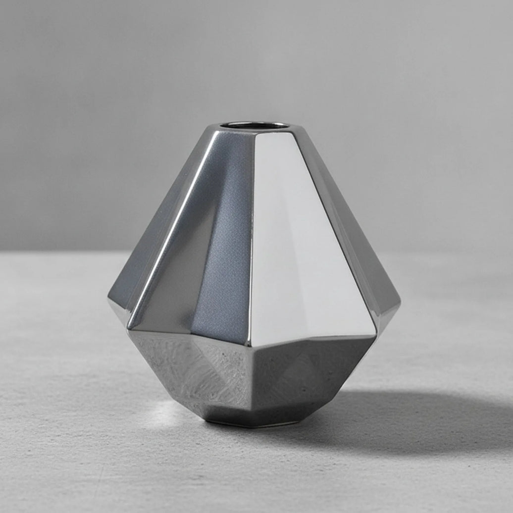 Abat-jour Forme Diamant Verre Nervuré Gris Fumé
