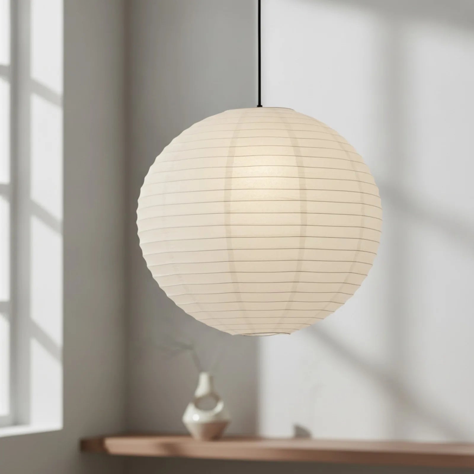 Lanterne Papier Blanc Suspendue