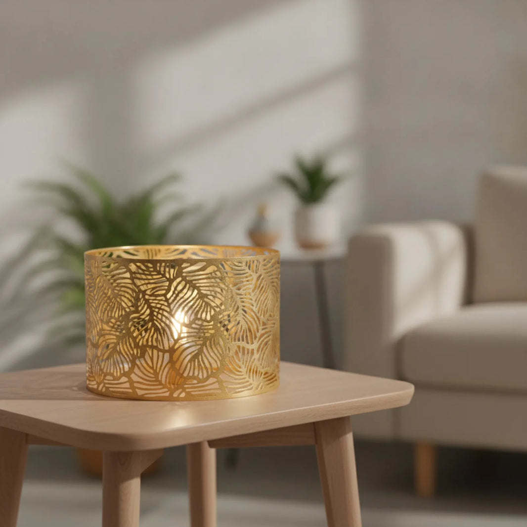 Abat-jour Fer Design Feuilles Creuses