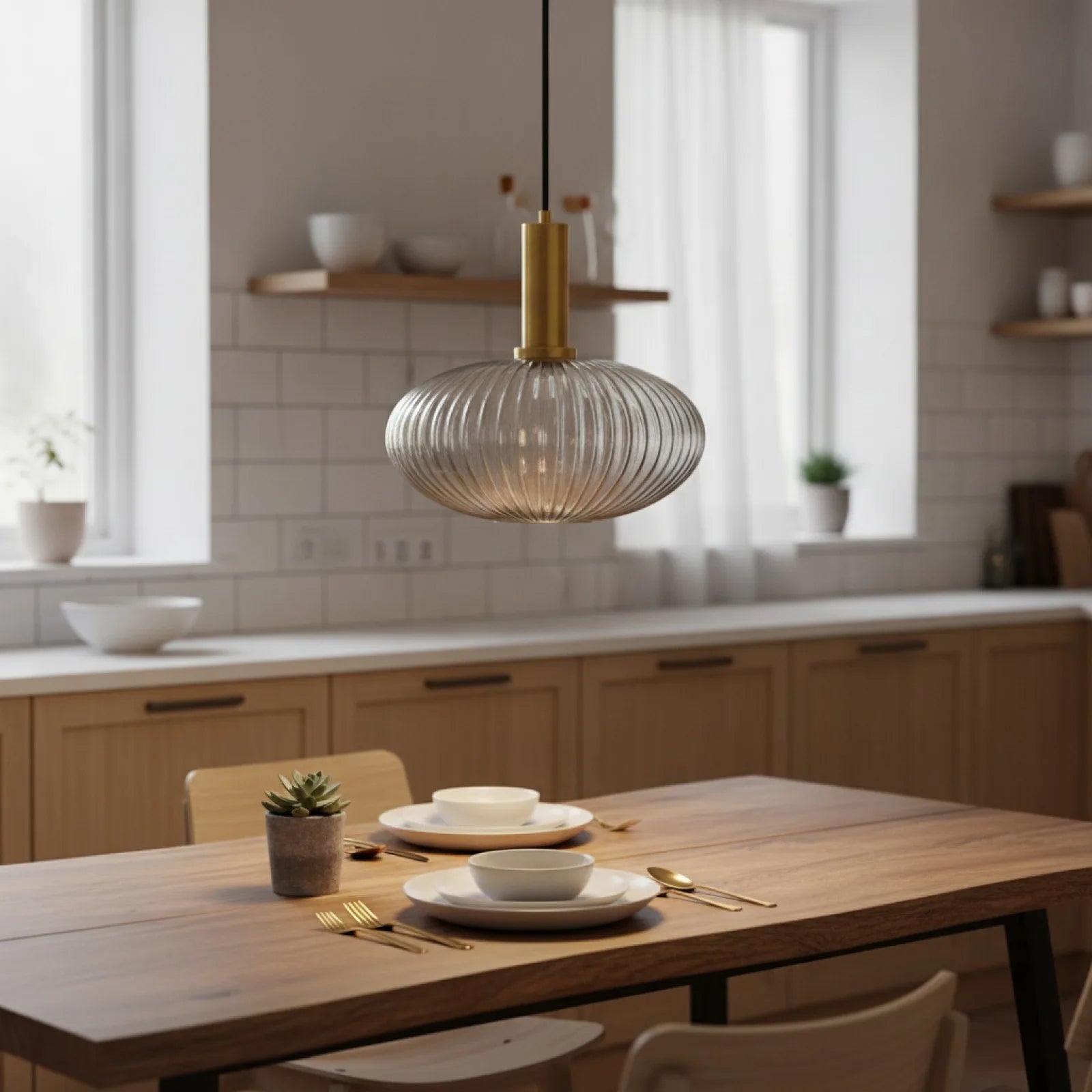 Lampe Suspension Verre Gris Fumé Design