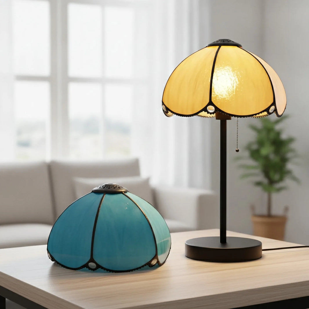 Abat-jour Style Tiffany 20cm Bleu ou Jaune