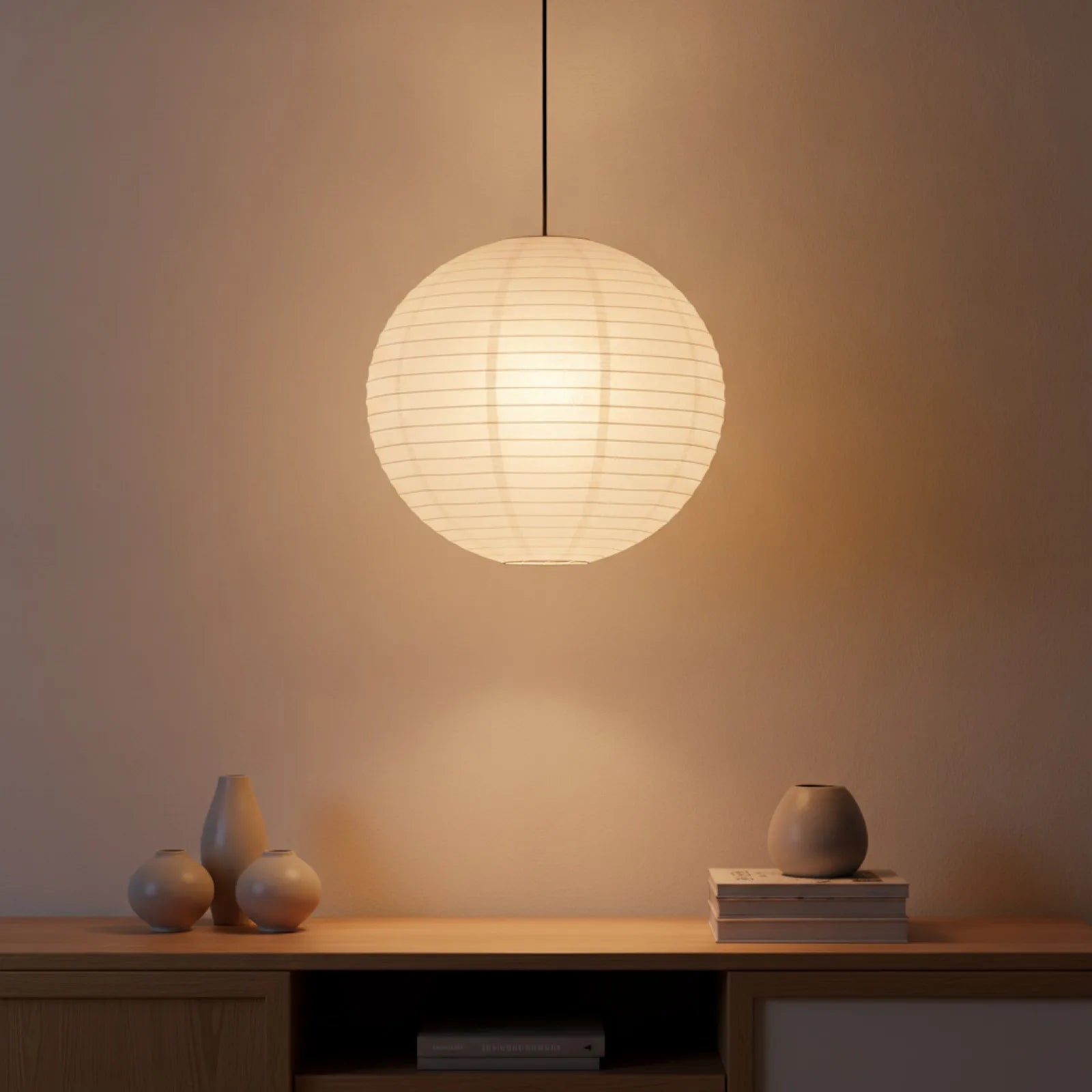 Lanterne Papier Blanc Suspendue