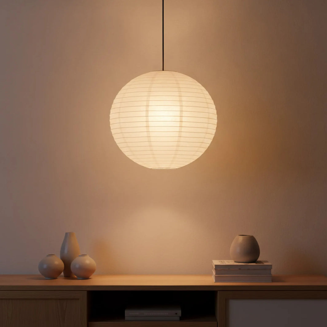 Lanterne Papier Blanc Suspendue