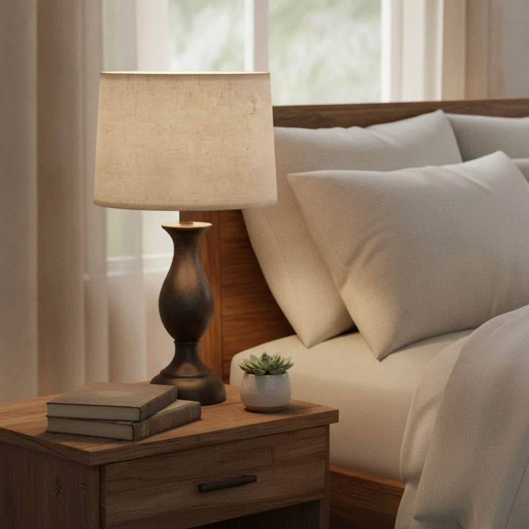 Abat-Jour Tambour Lin Naturel Doux