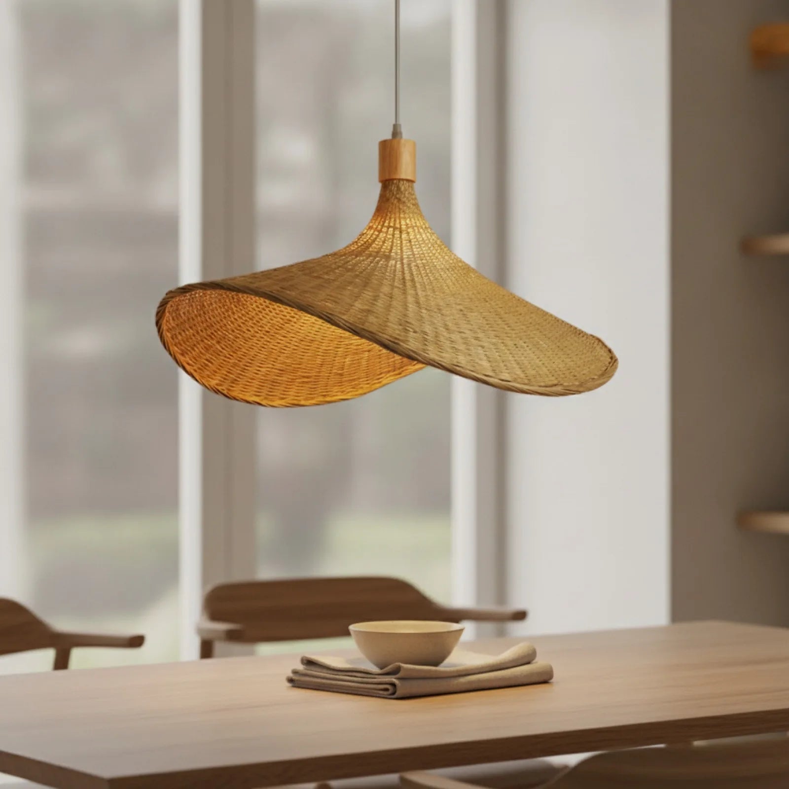Lampe Suspendue Rotin & Bambou Artisanale