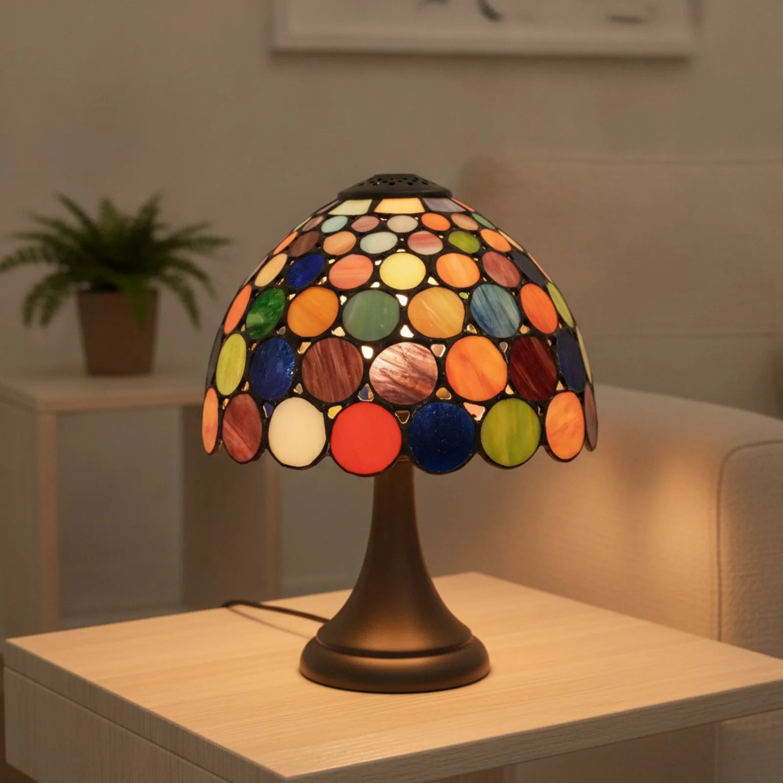Abat-jour Verre Feuille d'Érable 8" Multicolore