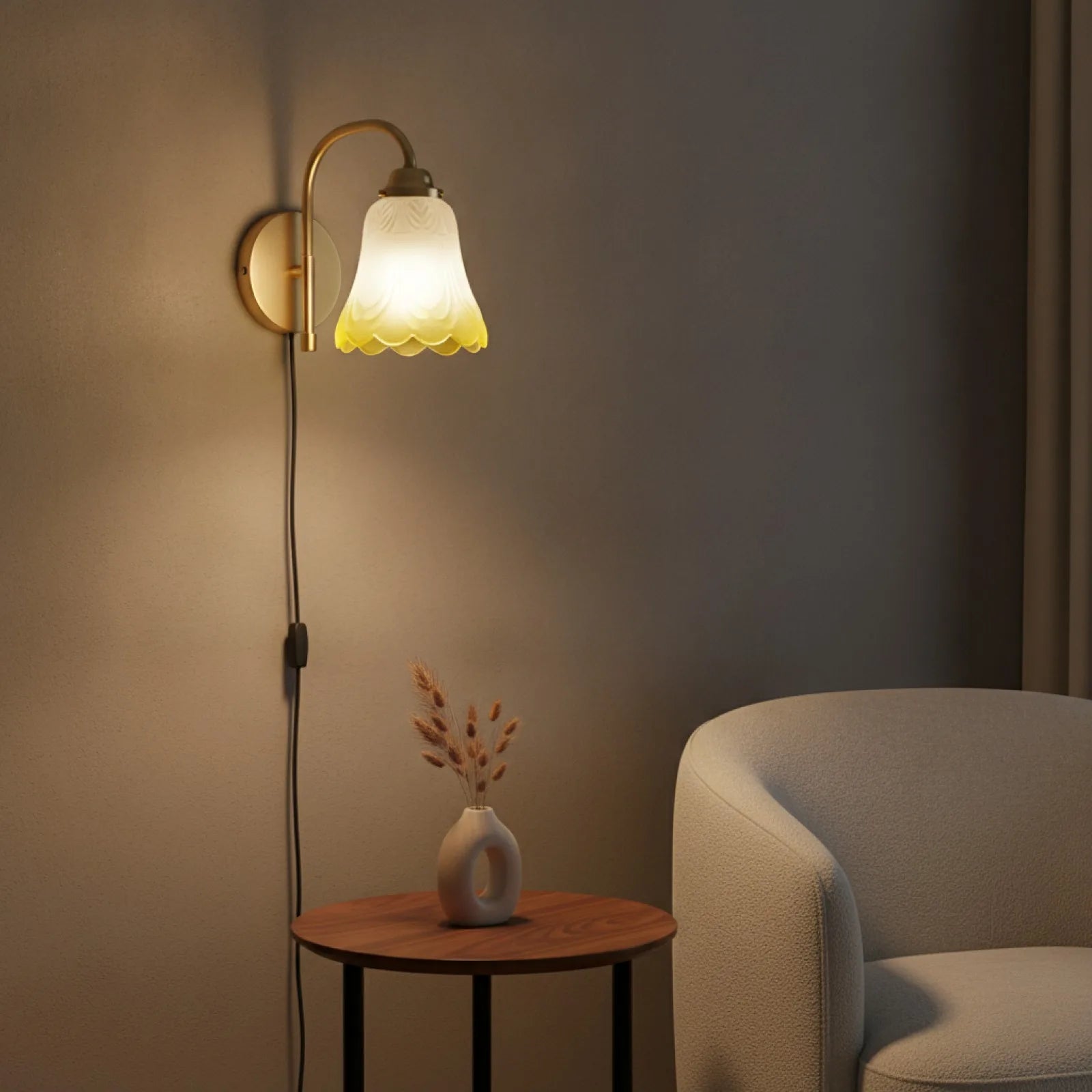 Abat-jour Fleur Vintage en Verre