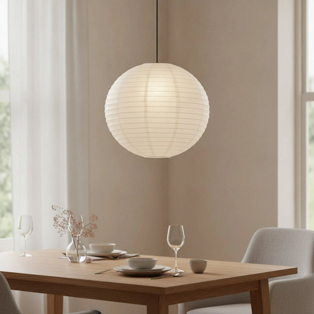 Lanterne Papier Blanc Suspendue
