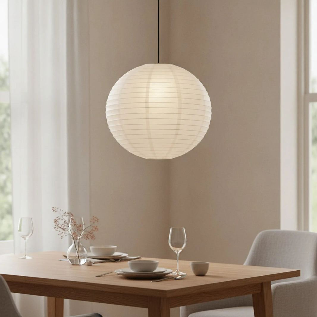 Lanterne Papier Blanc Suspendue