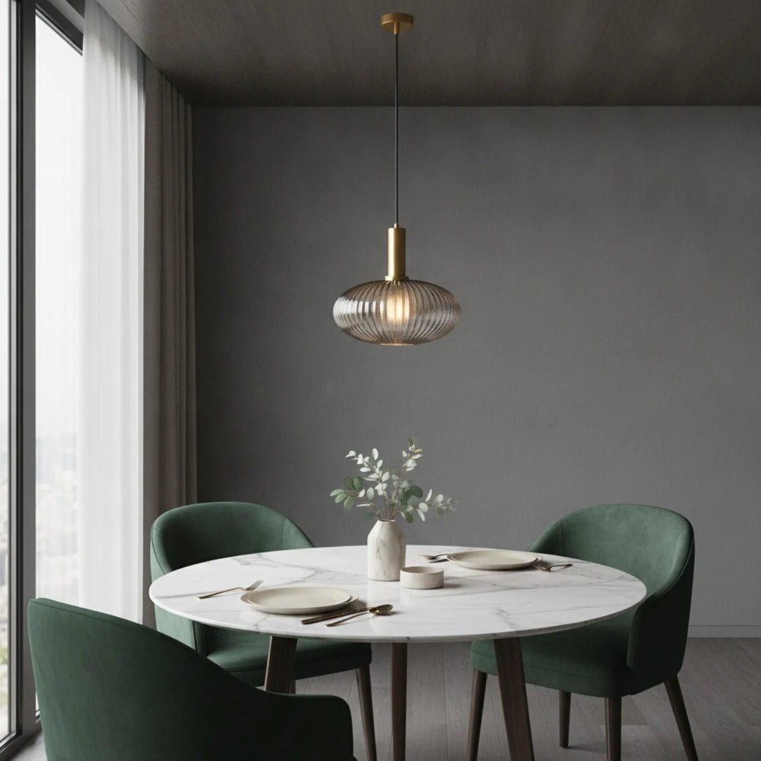 Lampe Suspension Verre Gris Fumé Design