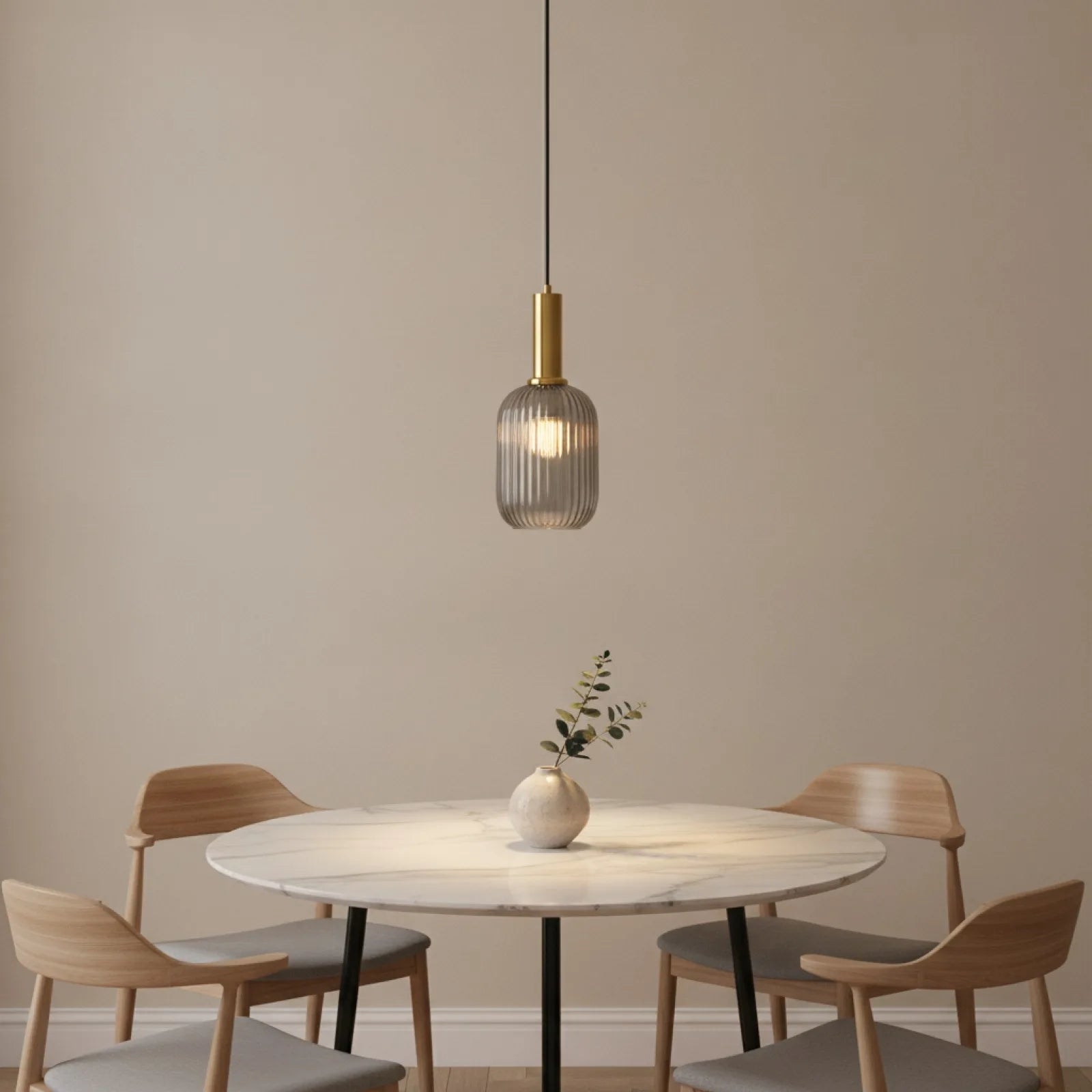 Lampe Suspendue Verre Gris Fumé Design E27