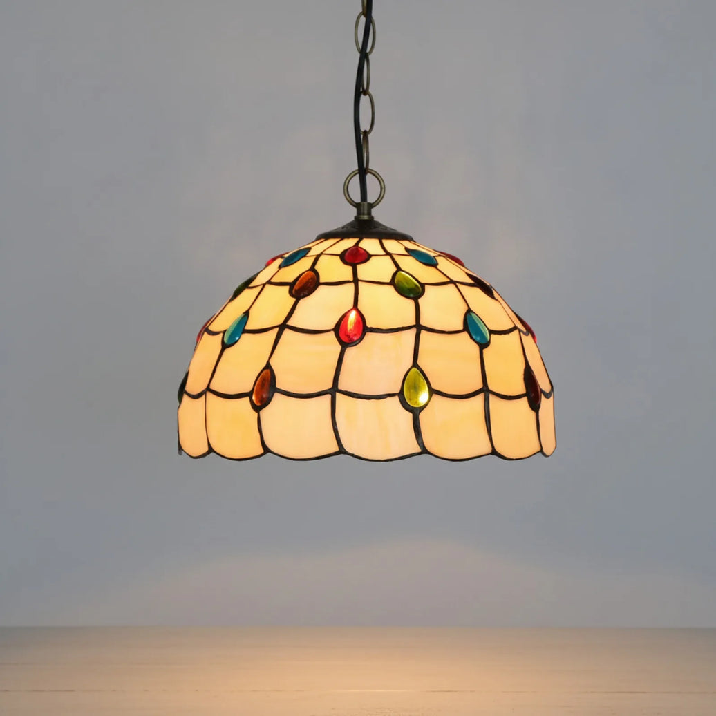 Abat-Jour Vitrail Baroque Méditerranéen Beige