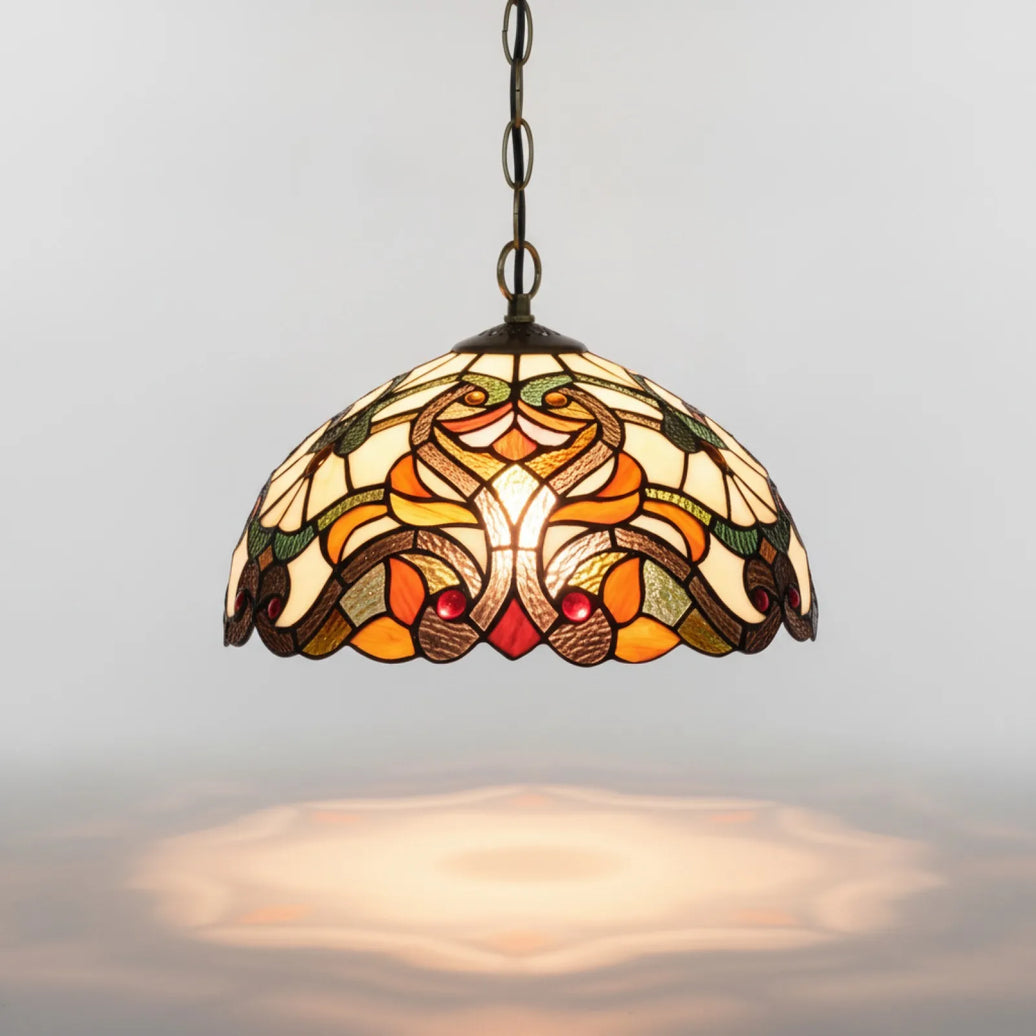 Abat-Jour Vitrail Baroque Méditerranéen Vintage Multicolore