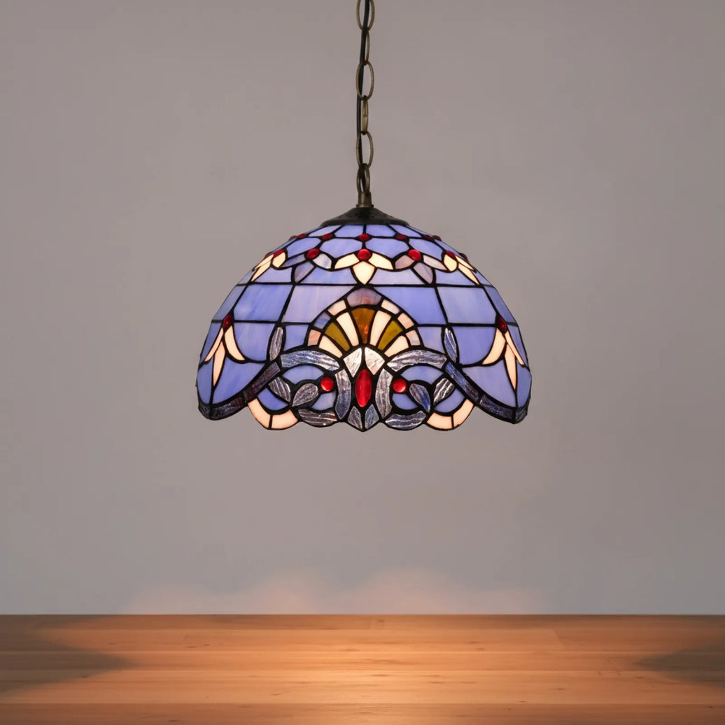 Abat-Jour Vitrail Baroque Vintage Violet